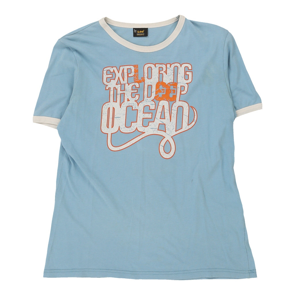 image of Age 14 Lee T-Shirt - Large Blue Cotton