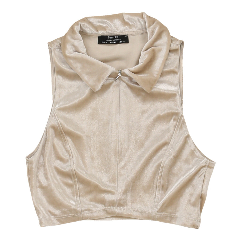 image of Bershka Crop Top - Medium Cream Polyester