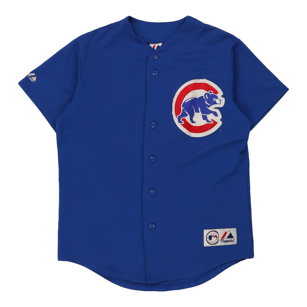 image of Chicago Cubs Majestic MLB Jersey - Medium Blue Polyester