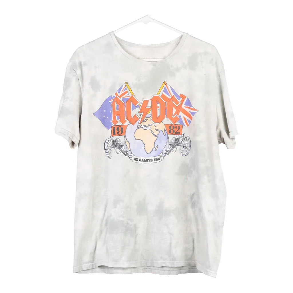 image of Ac/Dc Tie-Dye T-Shirt - XL Grey Cotton