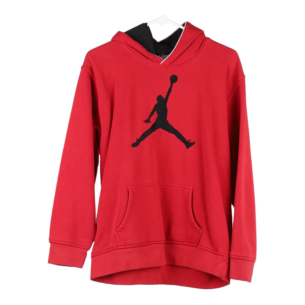 image of Age 16 Jordan Embroidered Hoodie - XL Red Cotton Blend