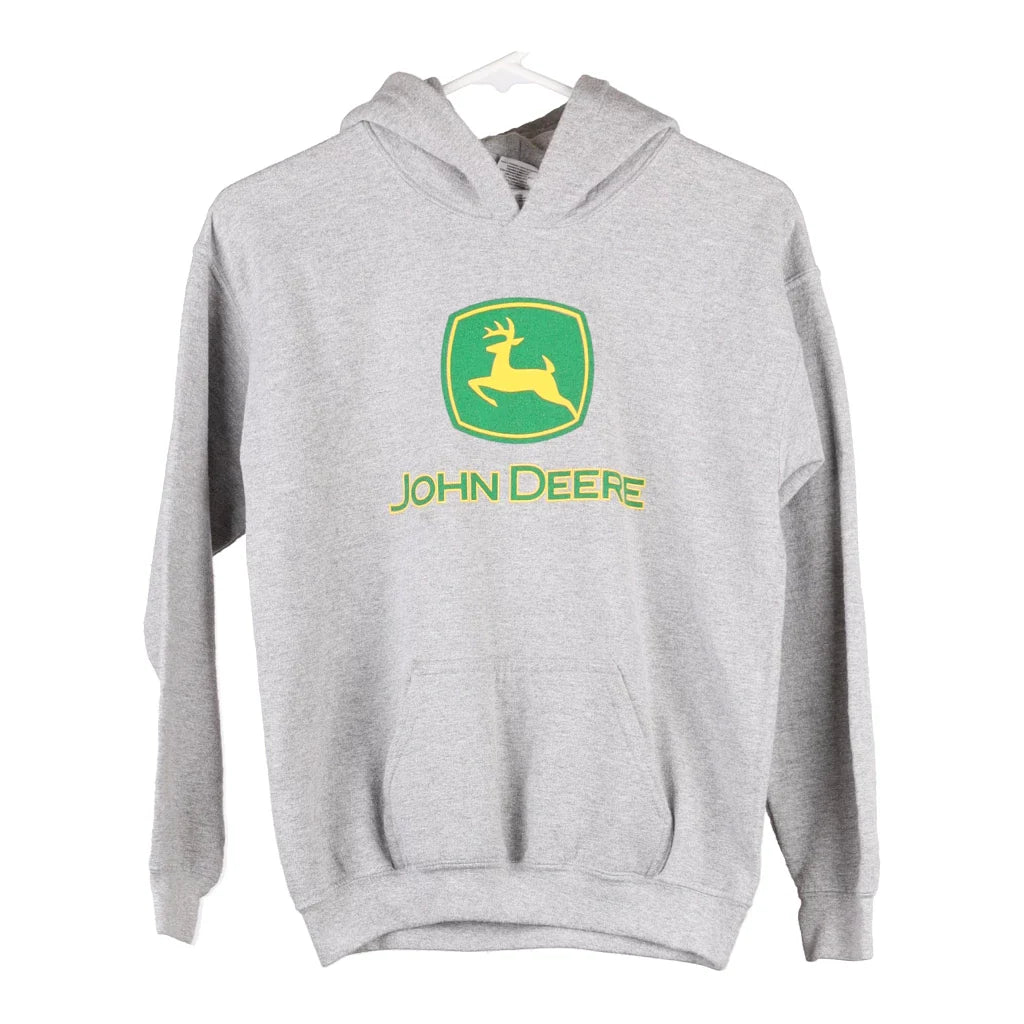 Image of Age 14 John Deere Gildan Hoodie - Large Grey Cotton Blend