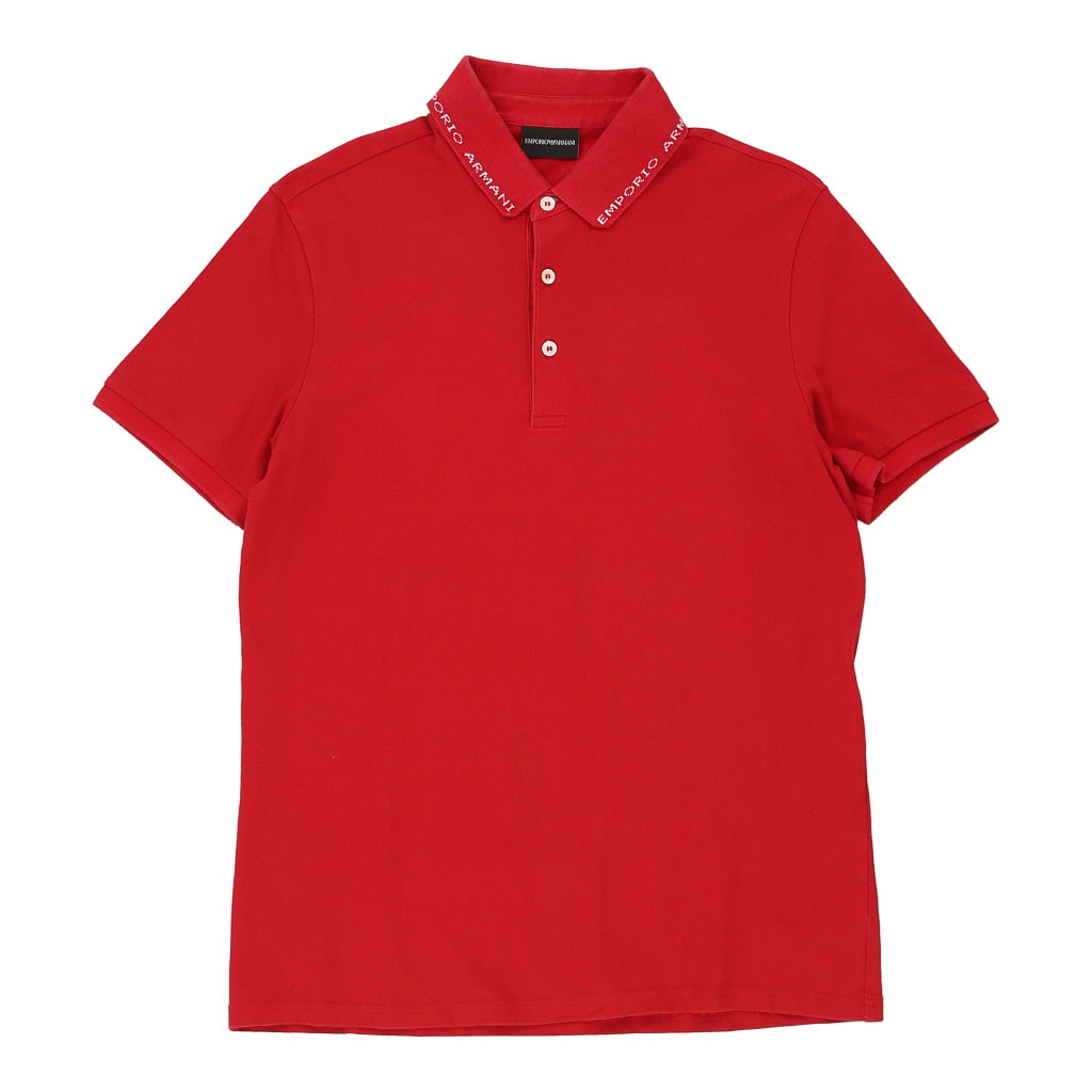 Image of Emporio Armani Polo Shirt - Large Red Cotton