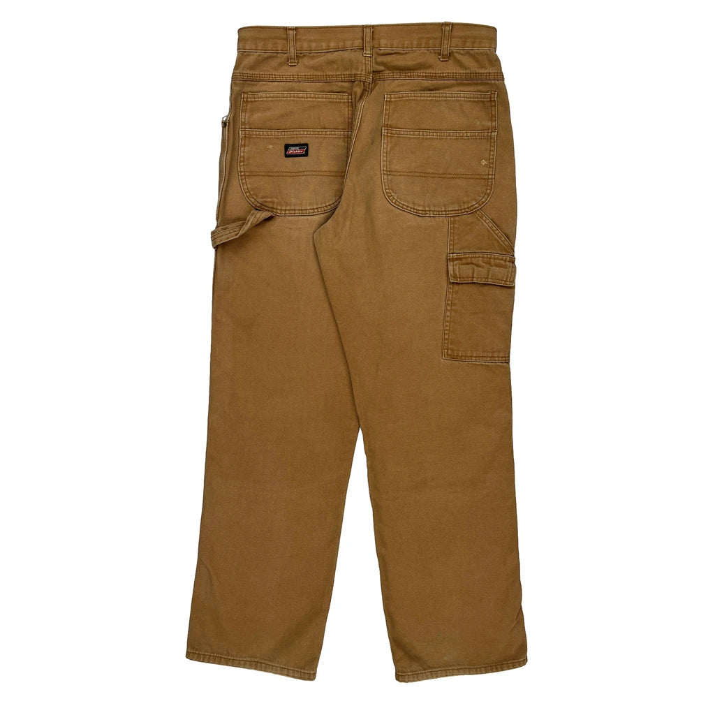 image of Dickies Double Knee Carpenter Trousers - 34W 30L Brown Cotton