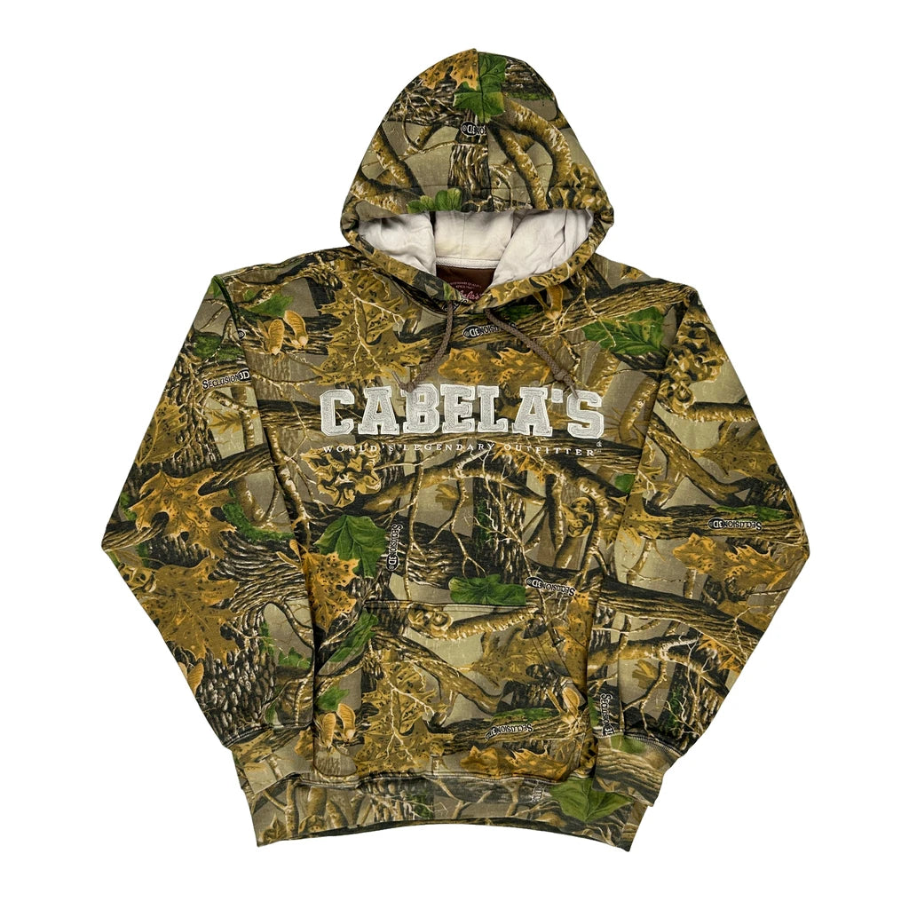image of Hunting Cabelas Camo Hoodie - Medium Khaki Cotton Blend