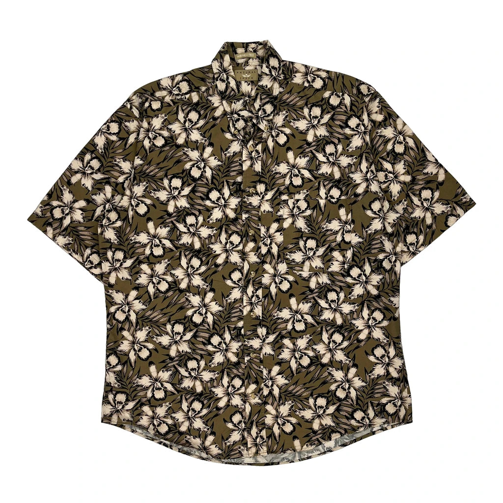 image of Natural Issues Hawaiian Shirt - 2XL Brown Cotton