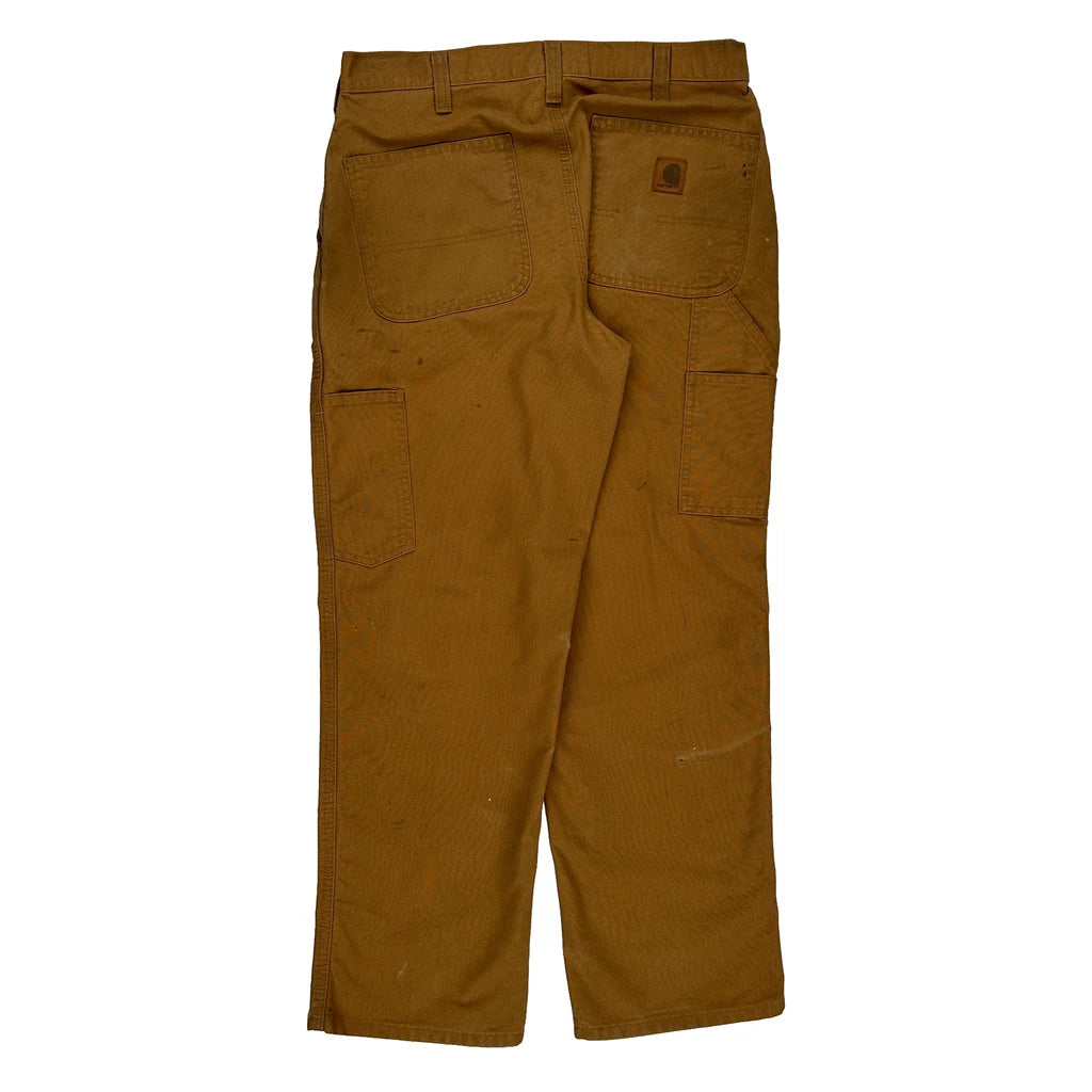 image of Carhartt Trousers - 33W 29L Brown Cotton Blend