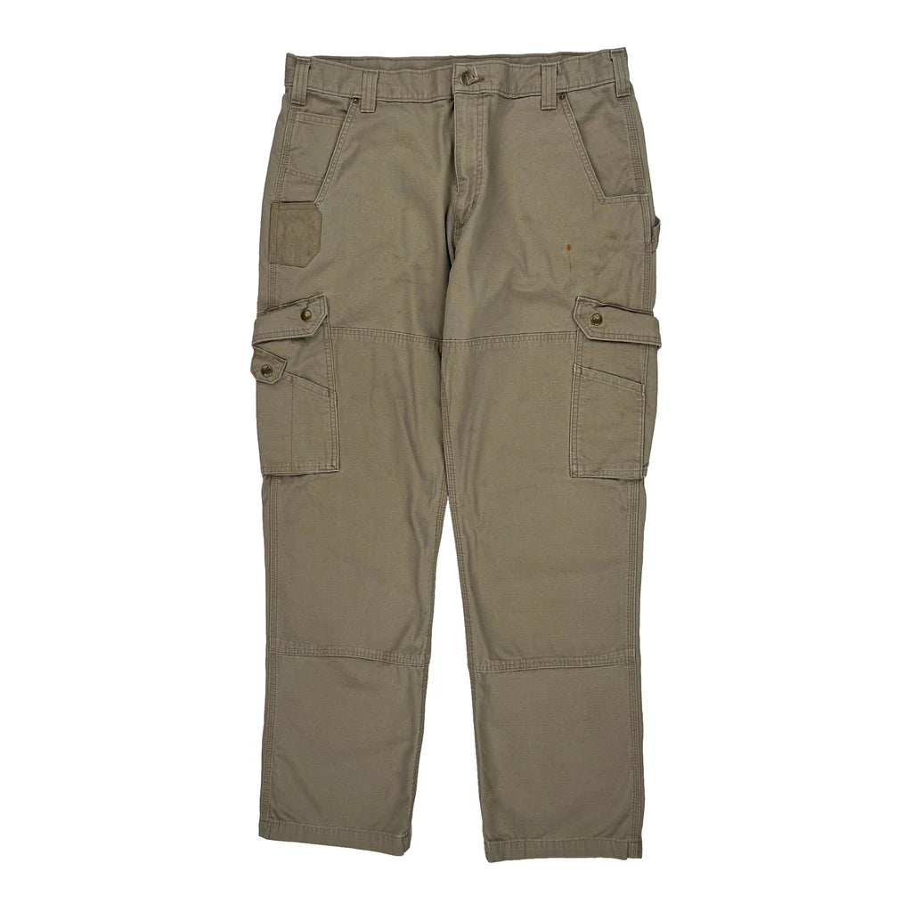 image of Carhartt Cargo Carpenter Trousers - 37W 33L Khaki Cotton