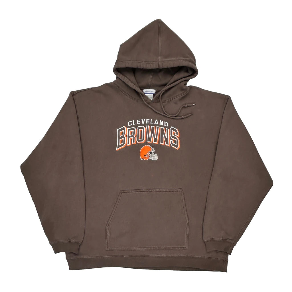 image of Cleveland Browns Reebok Nfl Hoodie - XL Brown Cotton Blend