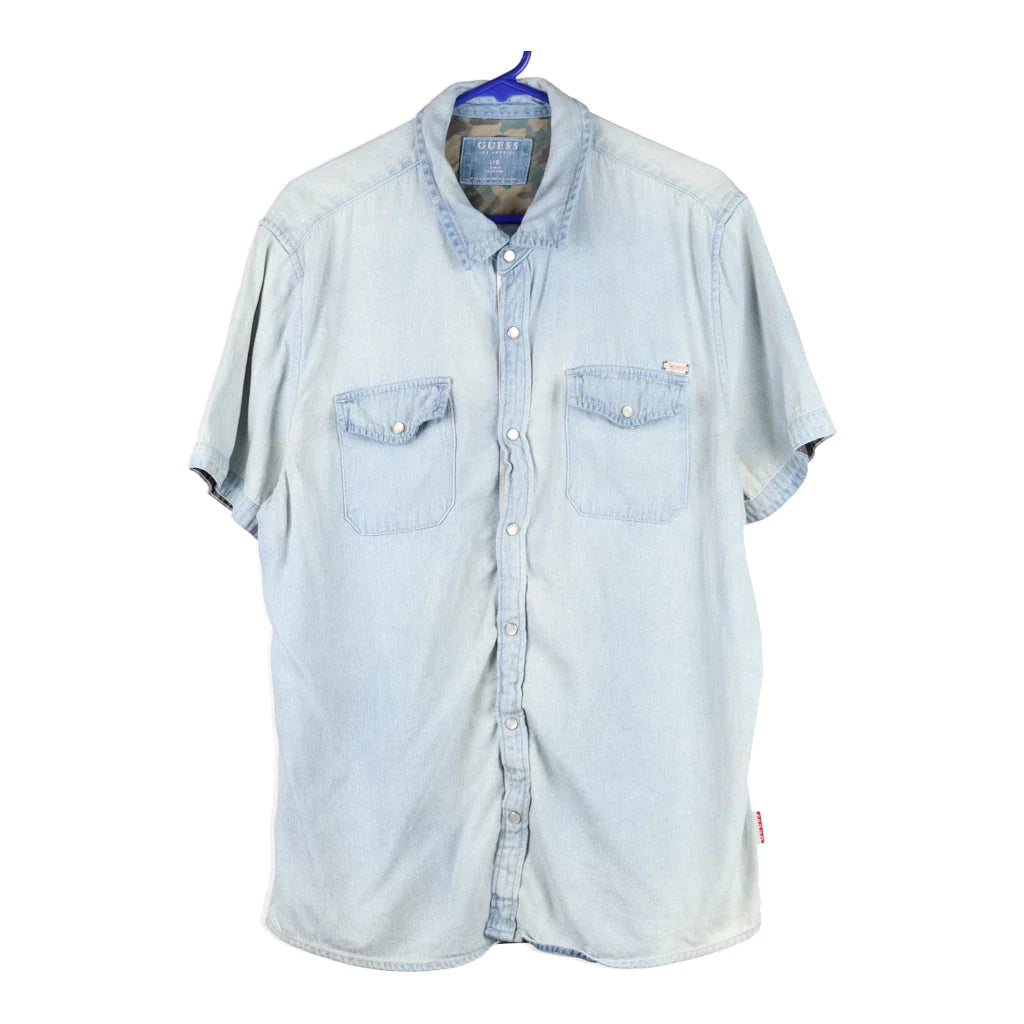 image of Guess Denim Shirt - Medium Blue Cotton