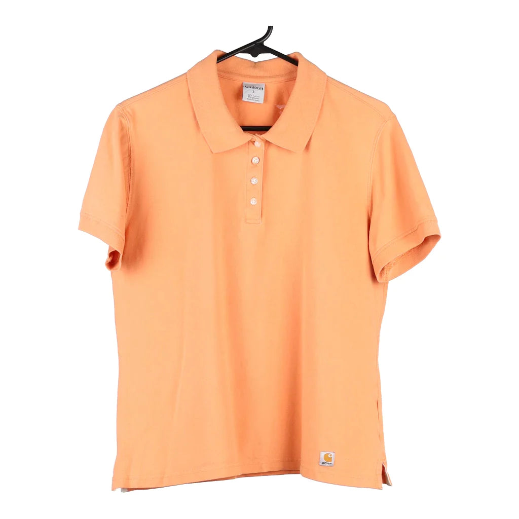 Image of Carhartt Polo Shirt - Large Orange Cotton Blend