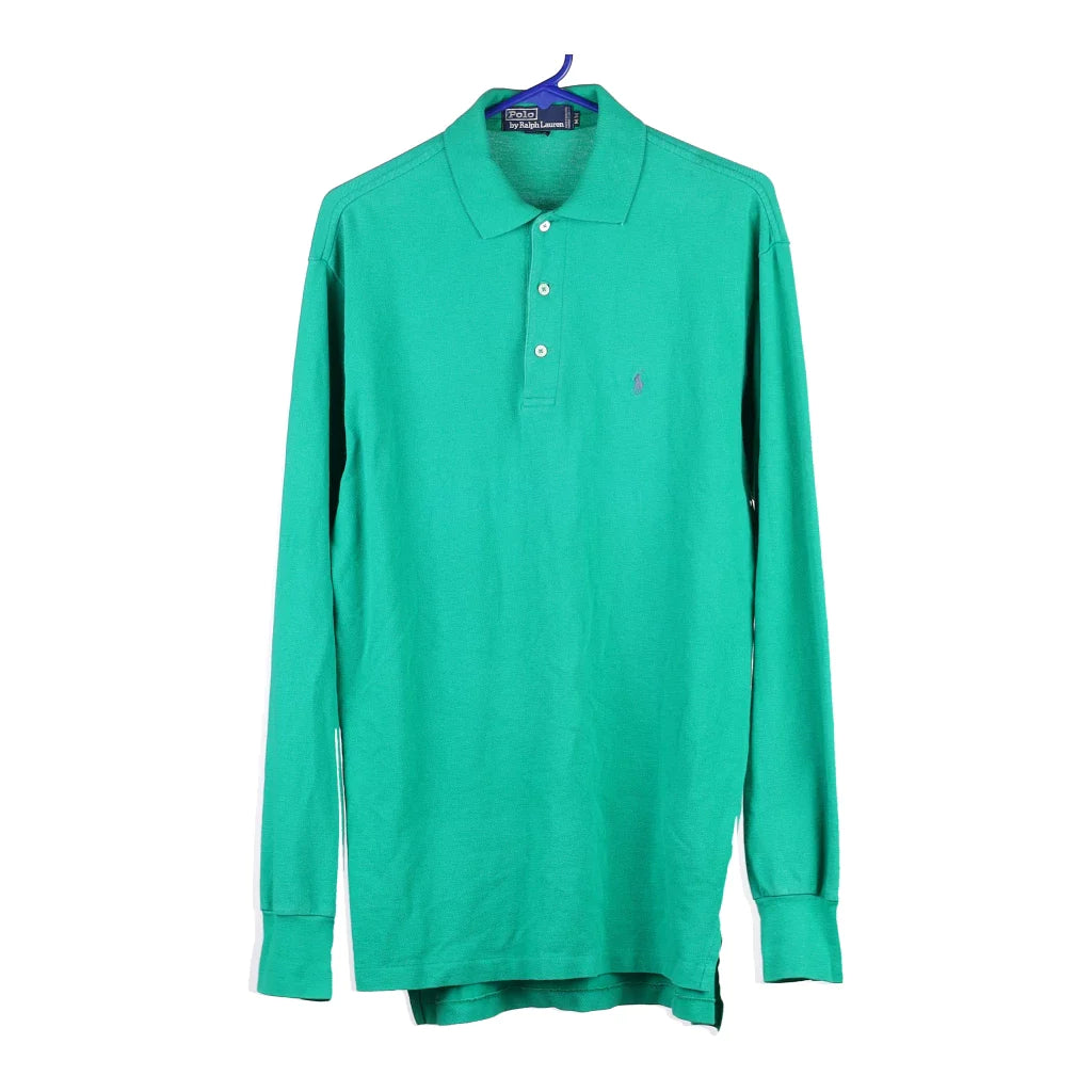 Image of Ralph Lauren Long Sleeve Polo Shirt - Large Green Cotton