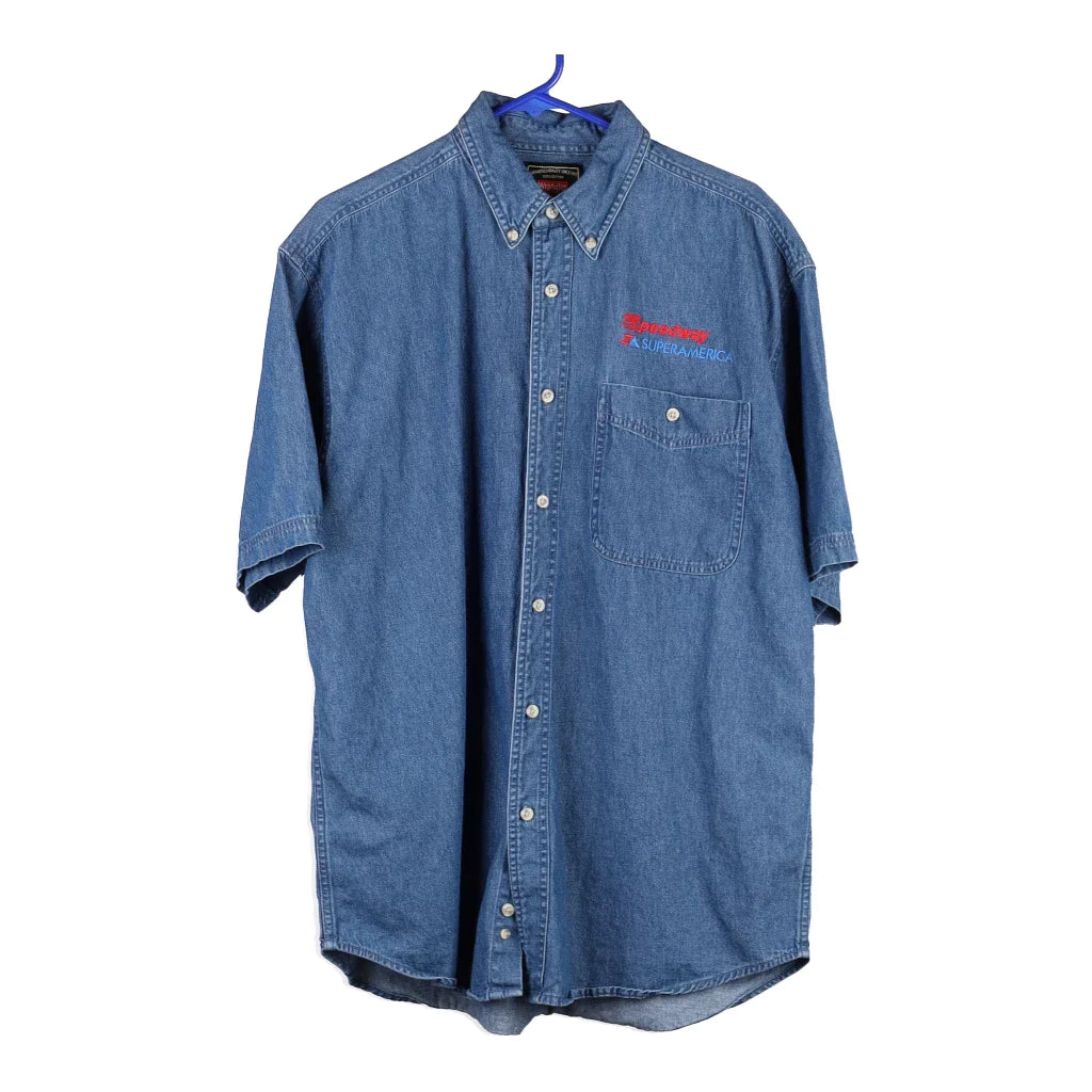 image of Speedway Super America Wrangler Denim Shirt - Large Blue Cotton