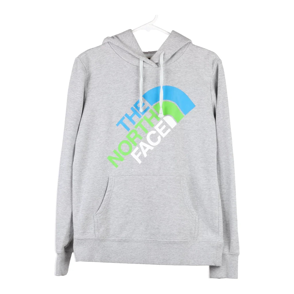 image of The North Face Spellout Hoodie - Medium Grey Cotton Blend