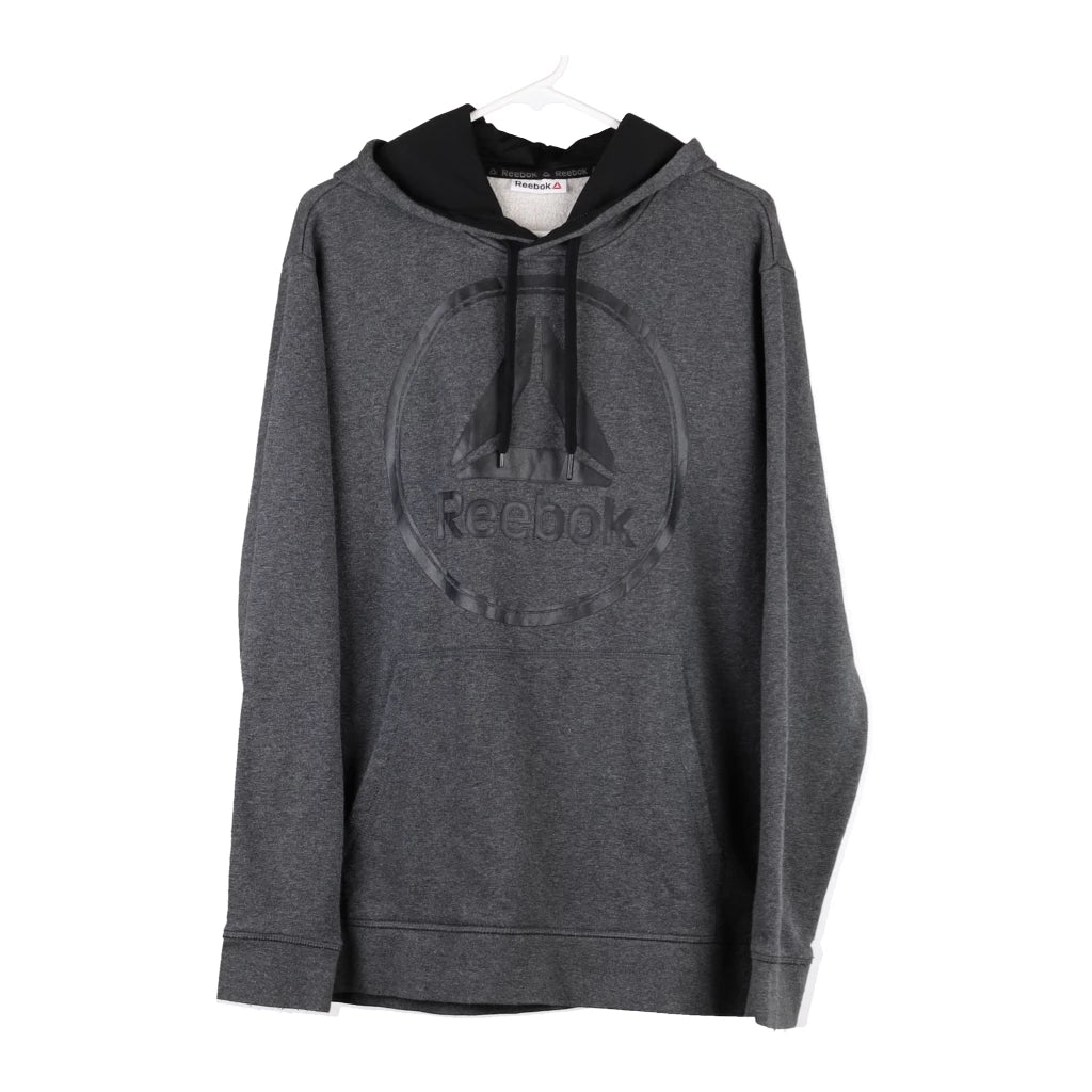 image of Reebok Spellout Hoodie - Large Grey Cotton Blend