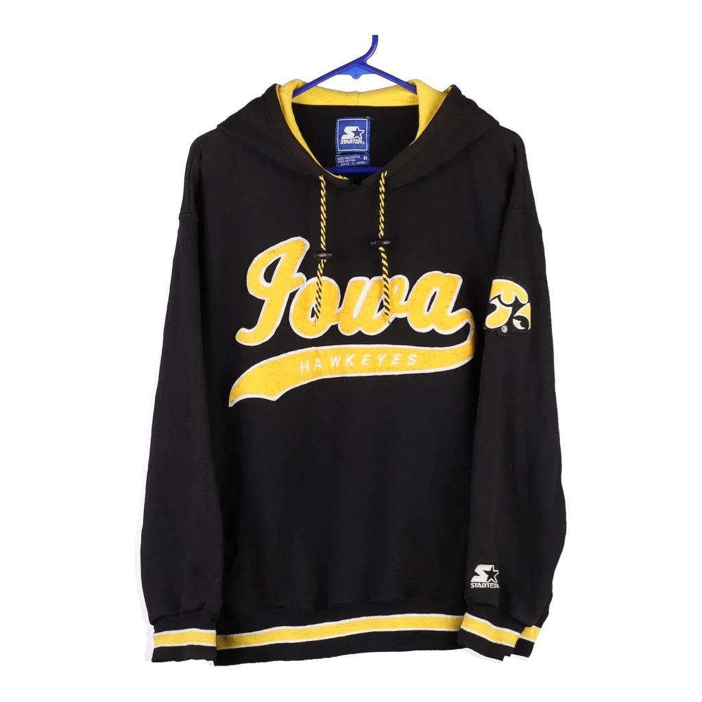 Image of Iowa Hawkeyes Starter College Hoodie - Medium Black Polyester Blend