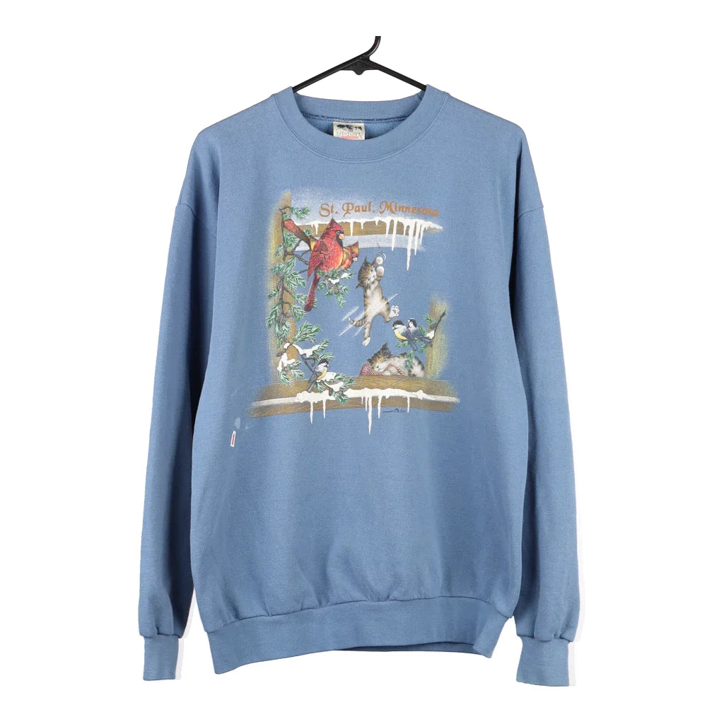 image of St. Paul, Minnesota My Town Graphic Sweatshirt - Large Blue Cotton Blend