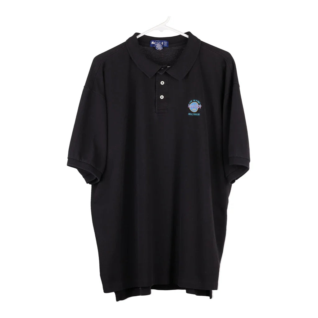 image of Hollywood Hard Rock Cafe Polo Shirt - XL Black Cotton