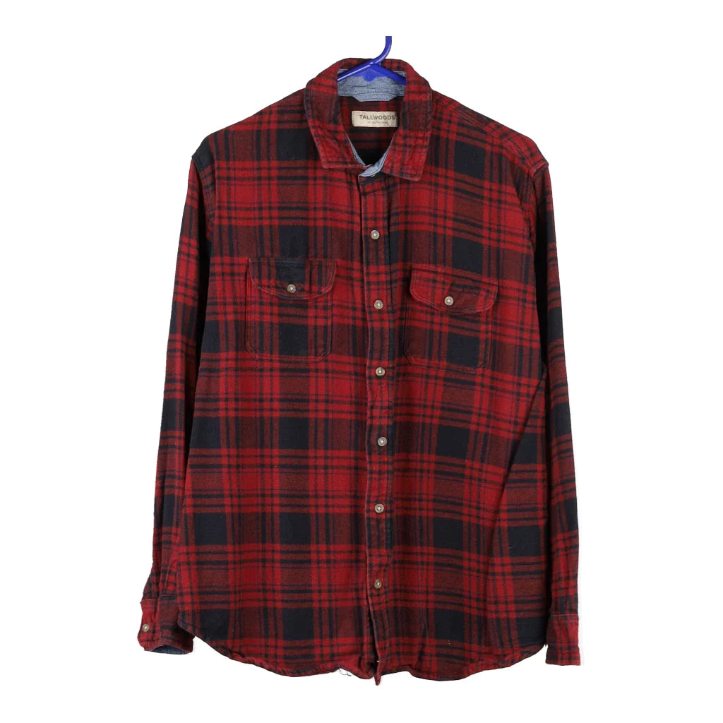 image of Tallwoods Checked Flannel Shirt - Medium Red Cotton