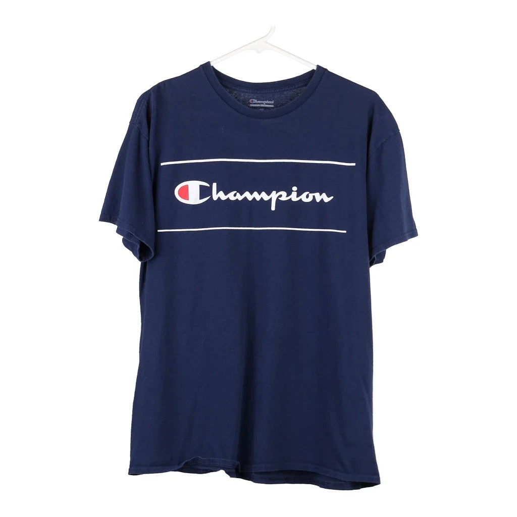 image of Champion Spellout T-Shirt - XL Blue Cotton