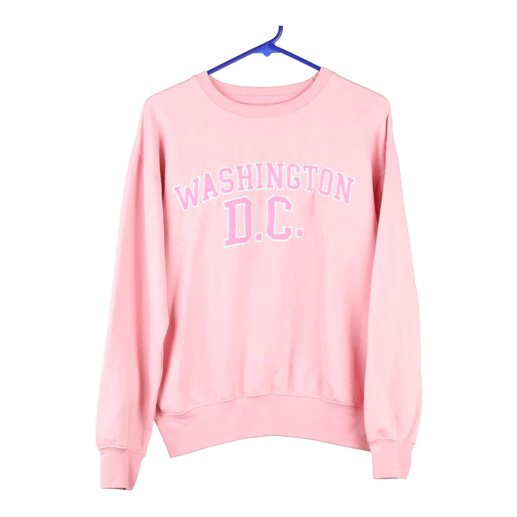 image of Washington DC New York Popular Sweatshirt - Small Pink Cotton Blend