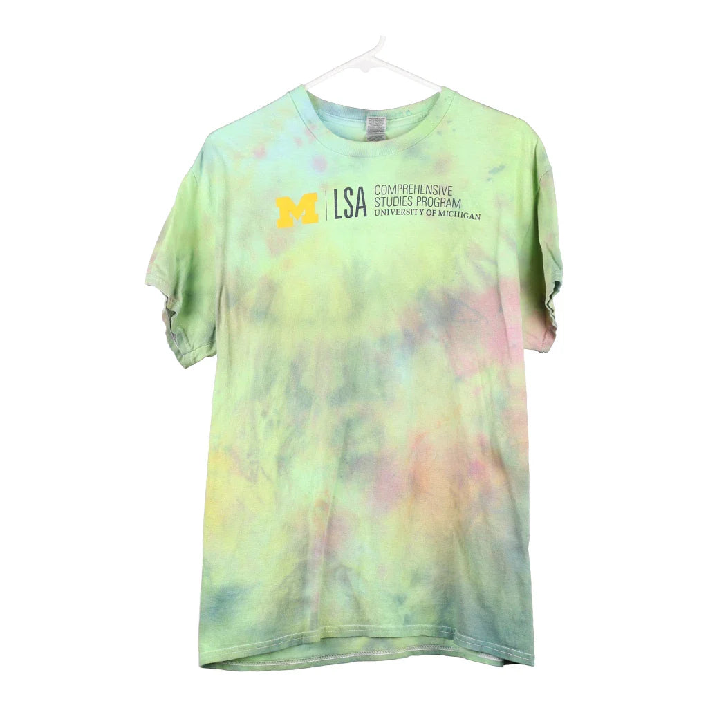 Image of Michigan University Gildan Tie-Dye T-Shirt - Large Green Cotton