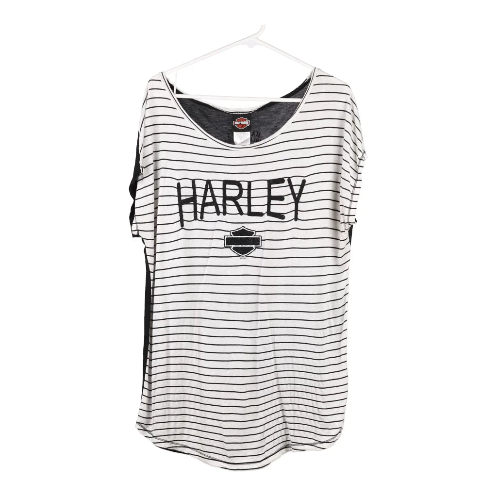 image of Harley Davidson Spellout T-Shirt - XL Grey Cotton