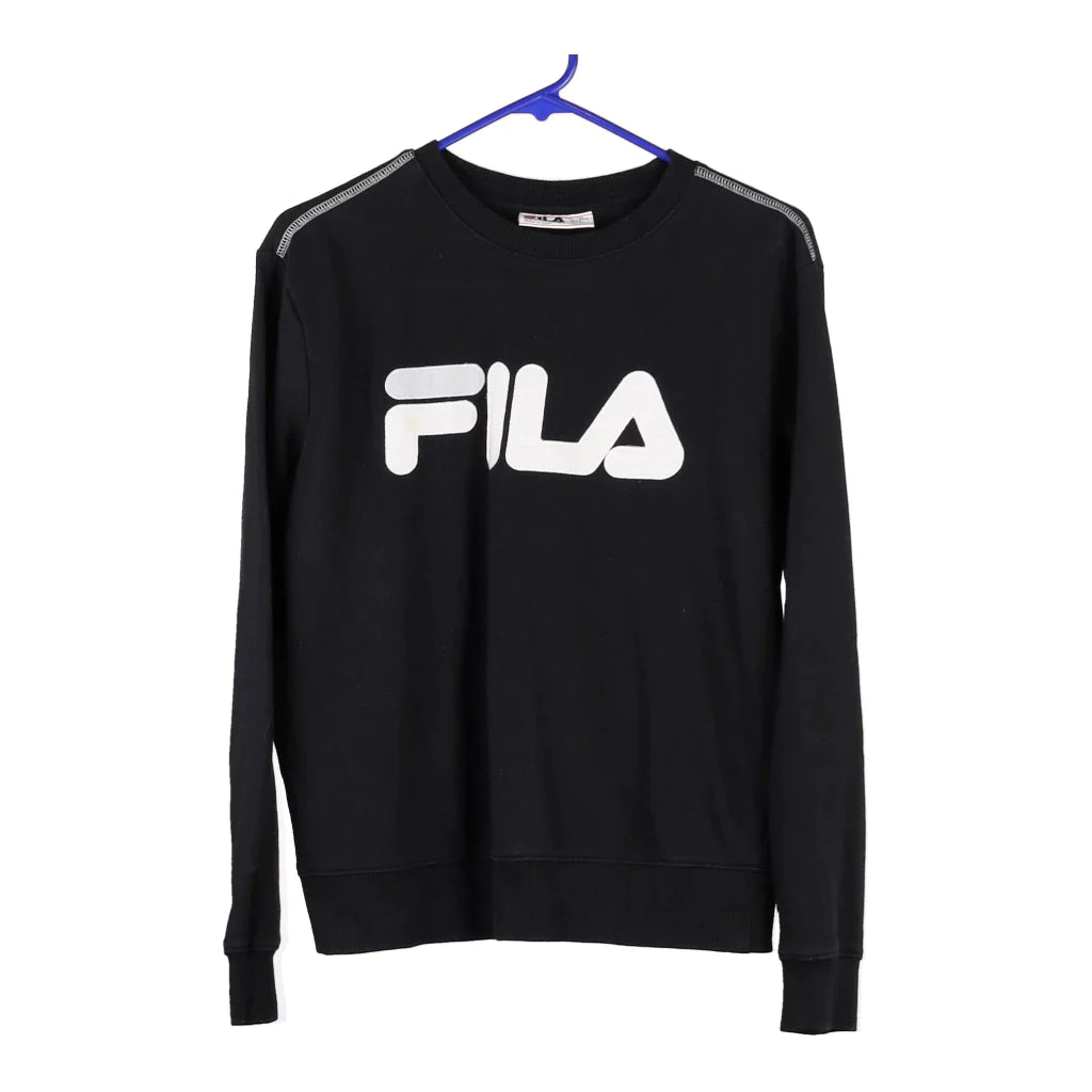 image of Fila Spellout Sweatshirt - Small Black Cotton Blend