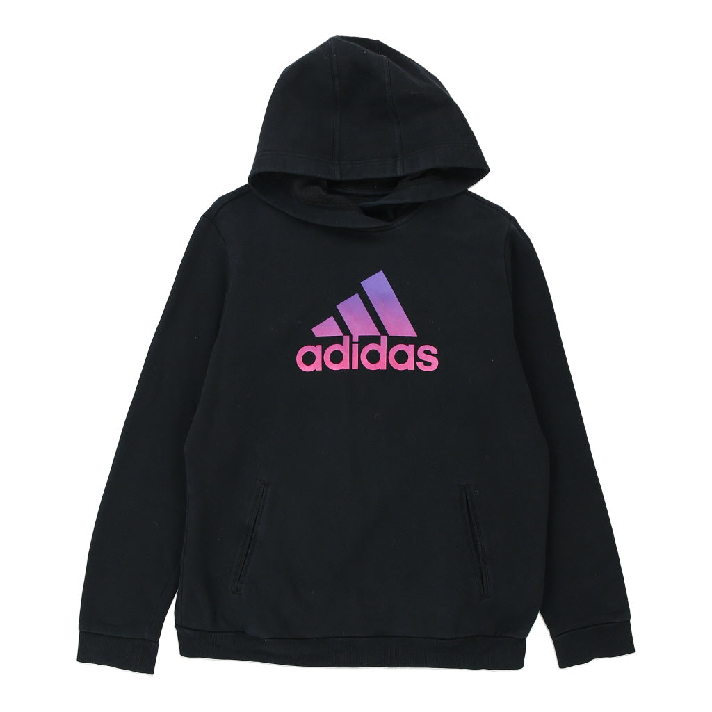 image of Adidas Spellout Hoodie - Large Black Cotton Blend