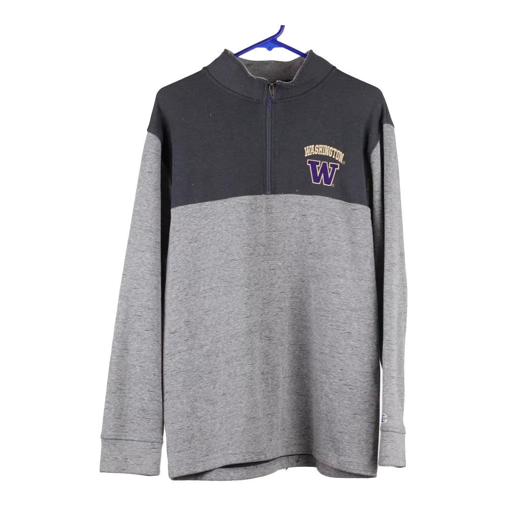 Image of Washington Champion 1/4 Zip - Medium Grey Cotton