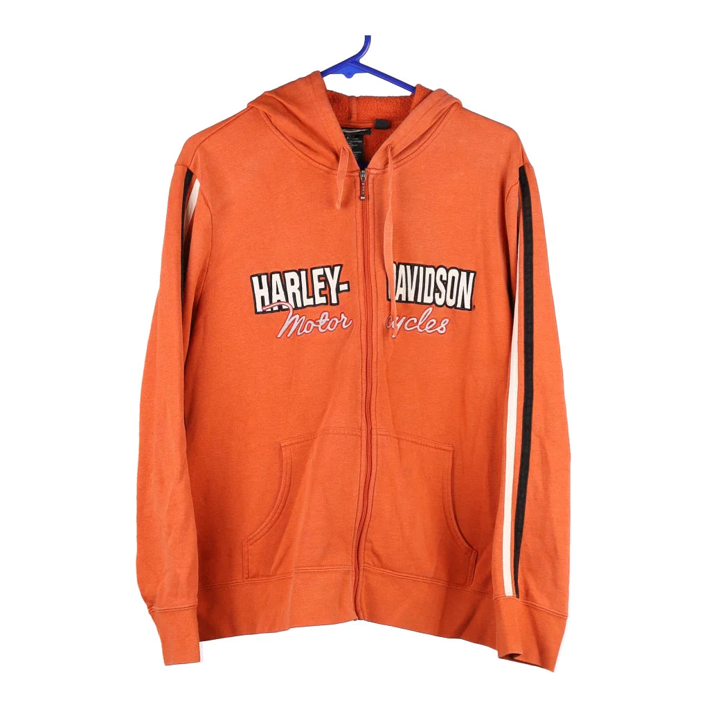 image of Harley Davidson Zip Up - Large Orange Cotton