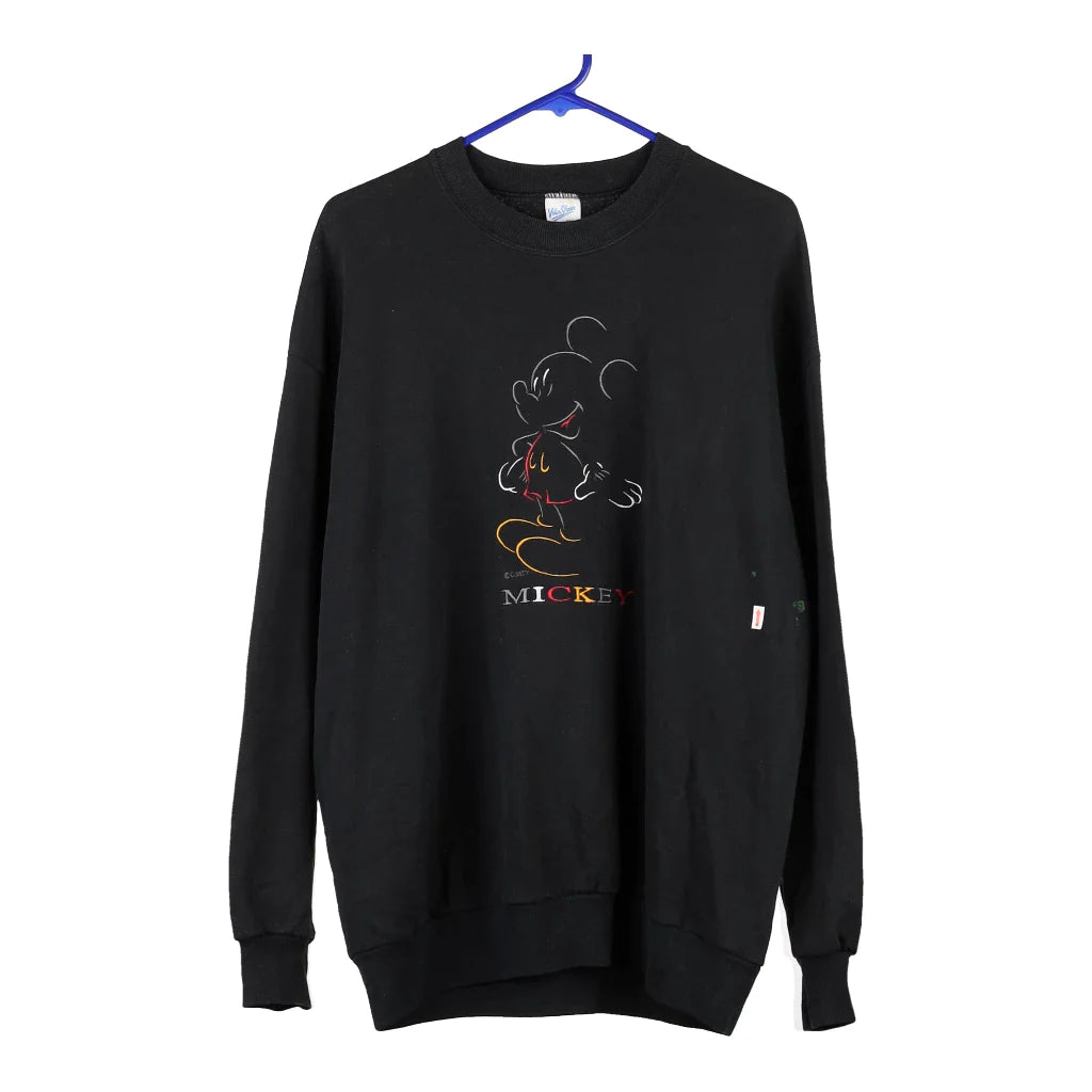image of Mickey Mouse Velva Sheen Cartoon Sweatshirt - XL Black Cotton Blend