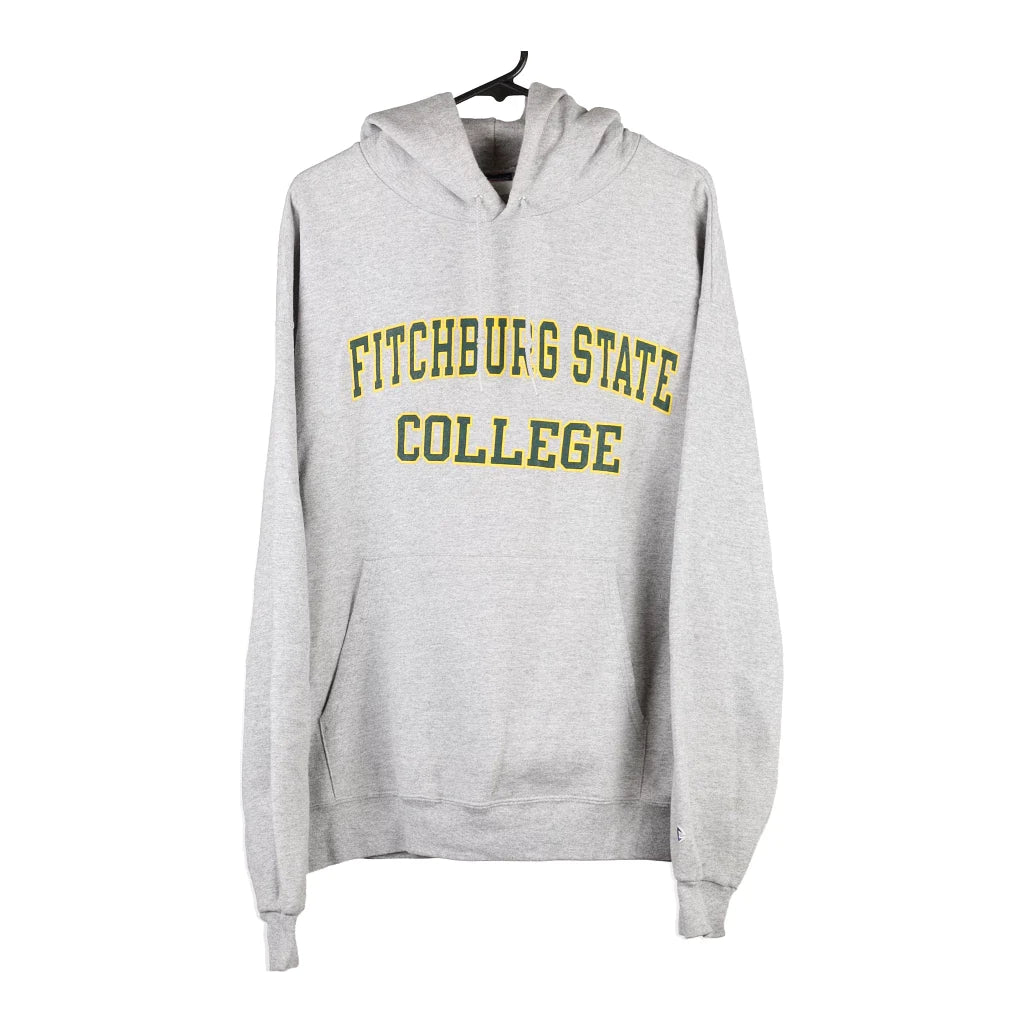 image of Fitchburg State College Champion College Hoodie - Large Grey Cotton