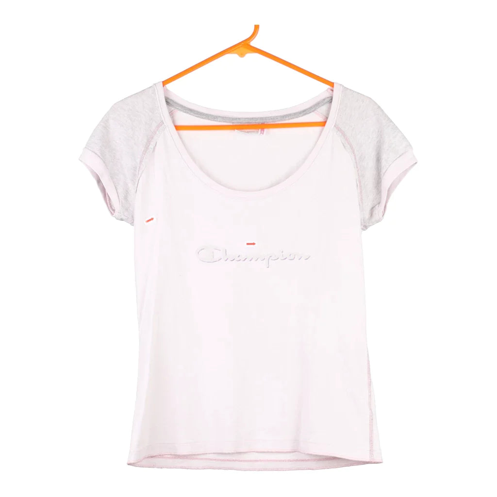 image of Champion Spellout T-Shirt - Small Pink Cotton