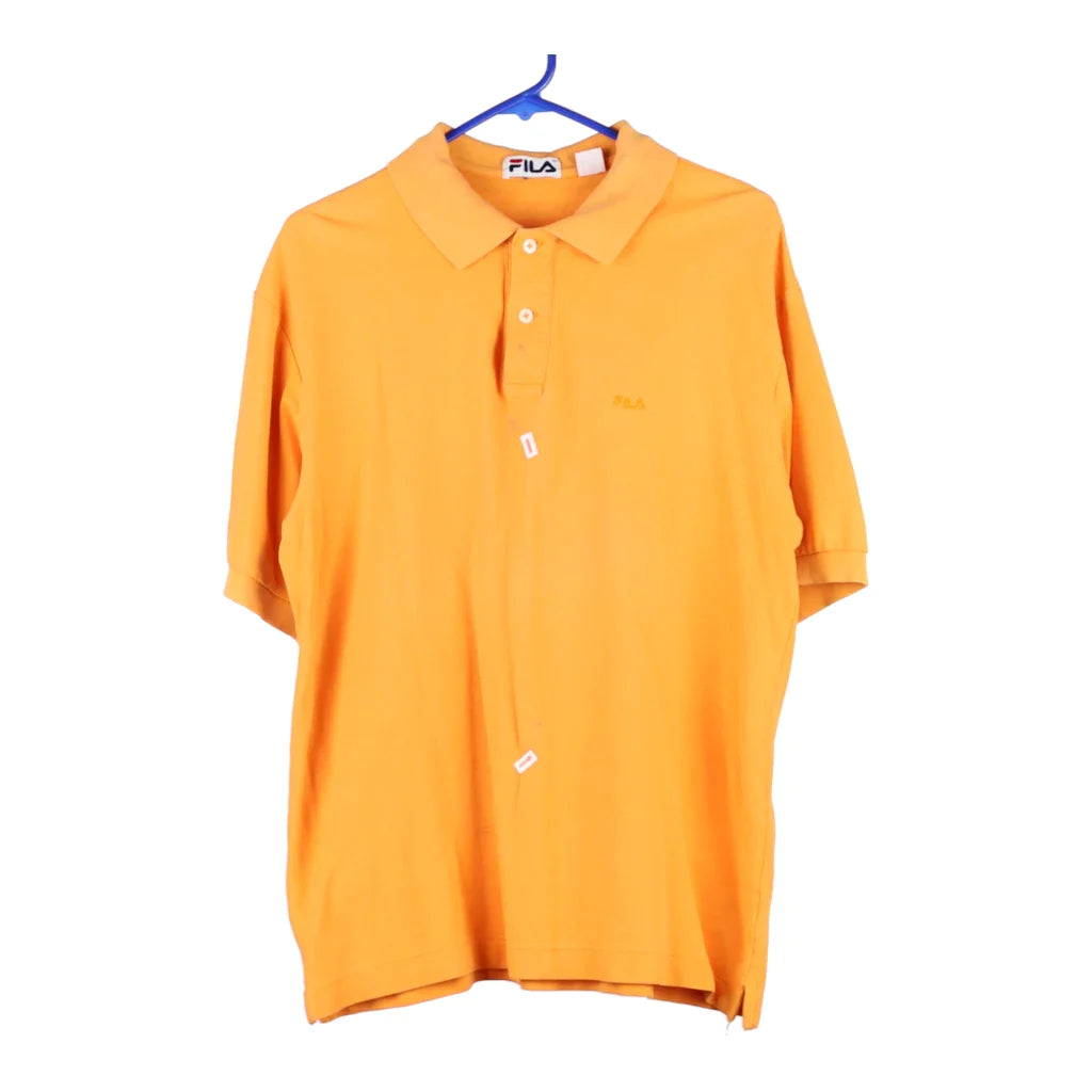 Image of Fila Polo Shirt - Large Orange Cotton