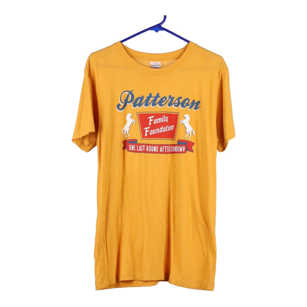 image of Patterson Charlie Hustle Graphic T-Shirt - Medium Yellow Cotton