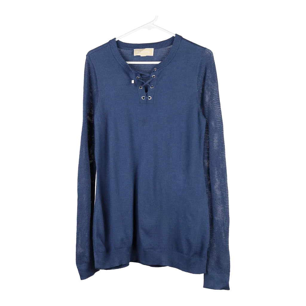 image of Michael Kors Long Sleeve Top - Medium Blue Cotton