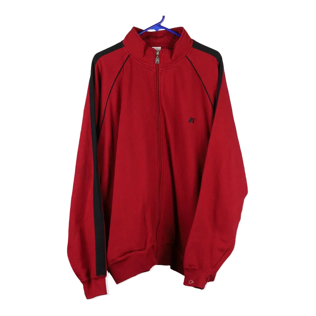 image of Russell Athletic Zip Up - 2XL Red Cotton Blend