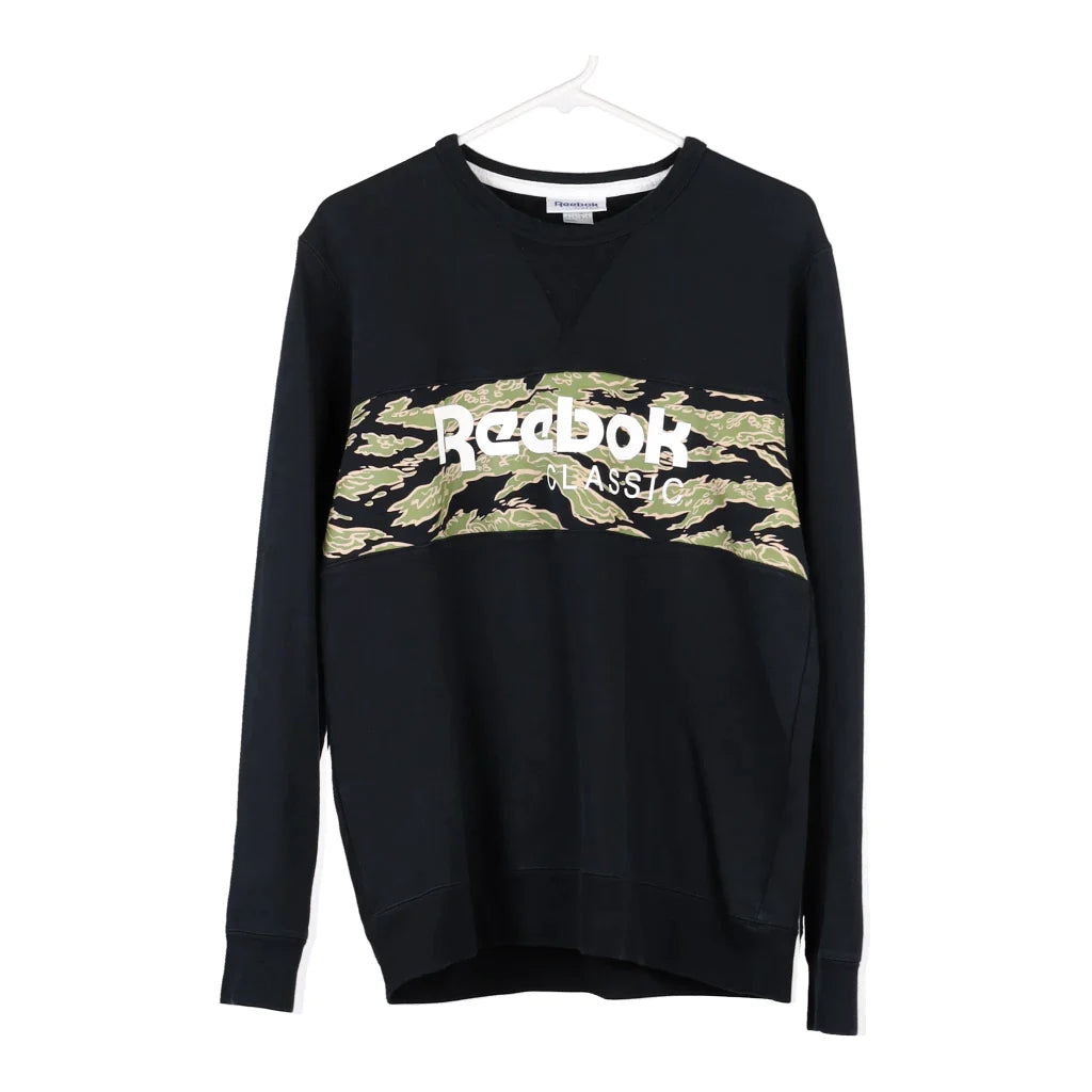 image of Reebok Spellout Sweatshirt - Small Black Cotton Blend