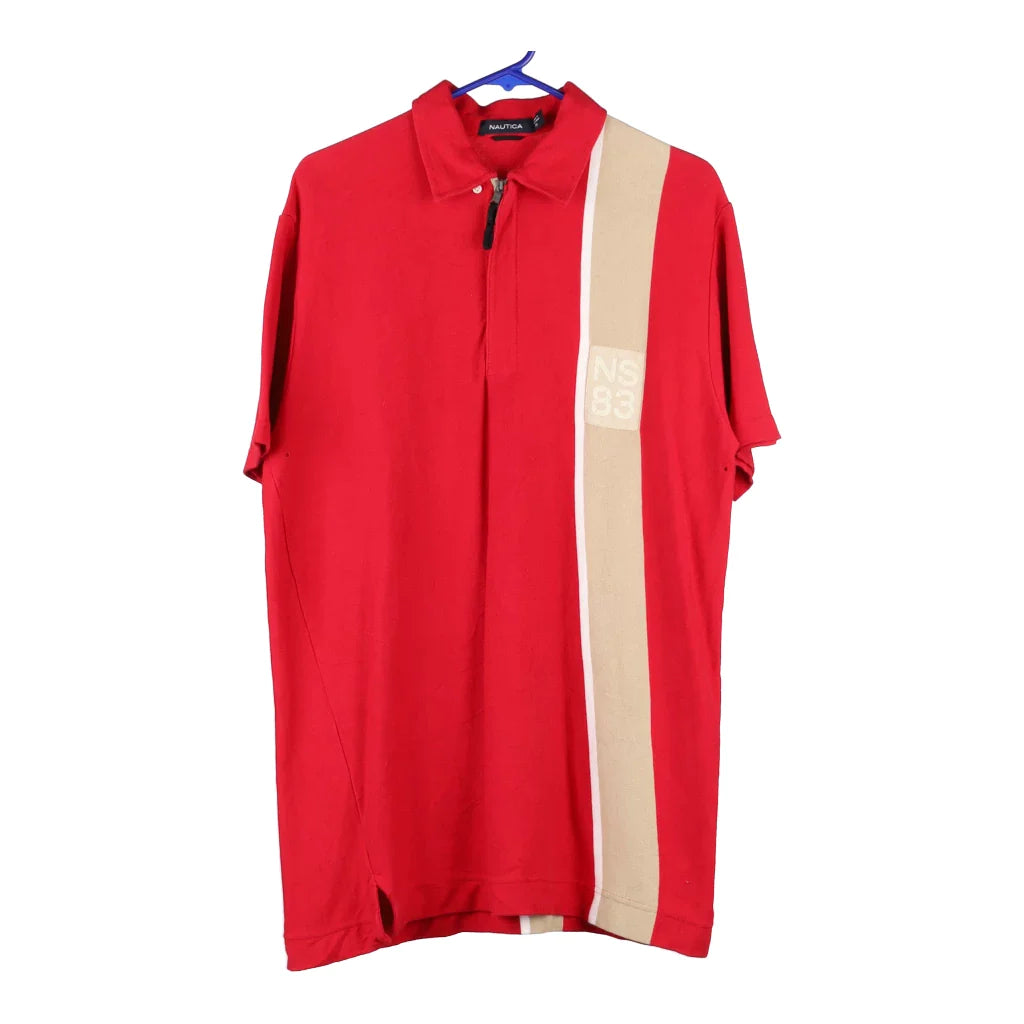 image of Nautica Polo Shirt - Medium Red Cotton