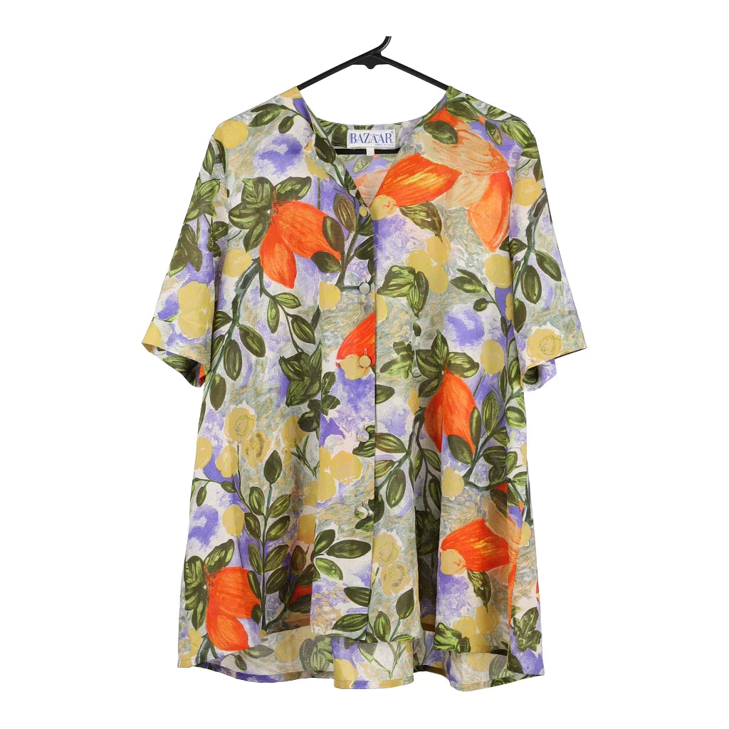 Image of Bazaar Floral Short Sleeve Shirt - Small Multicoloured Polyester