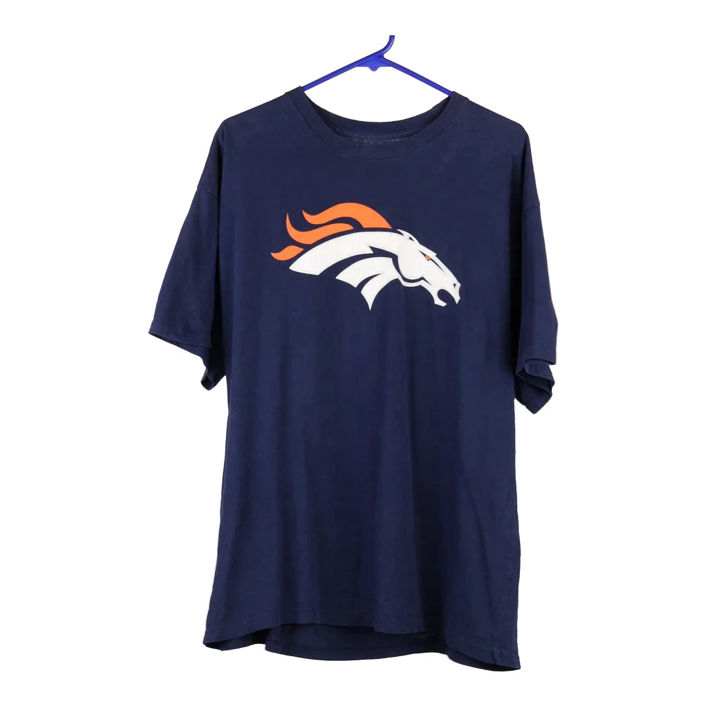 Image of Denver Broncos Nfl NFL T-Shirt - XL Navy Cotton