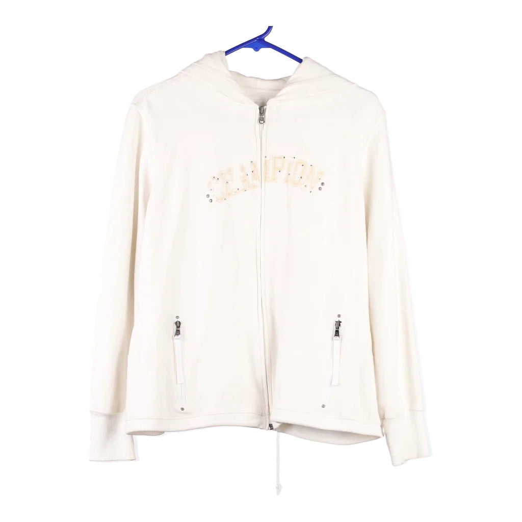 image of Champion Spellout Hoodie - Medium White Cotton