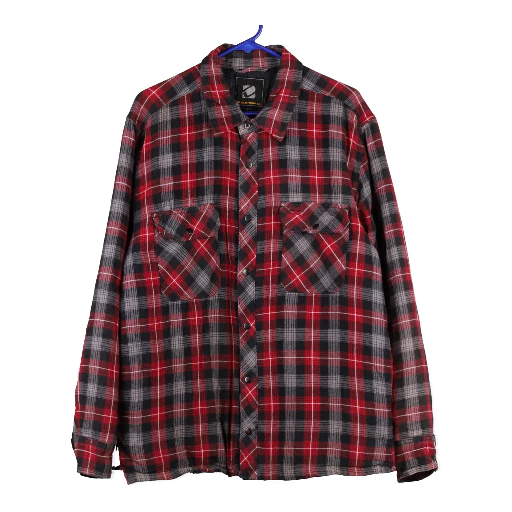 image of Bc Clothing Checked Overshirt - Large Red Cotton