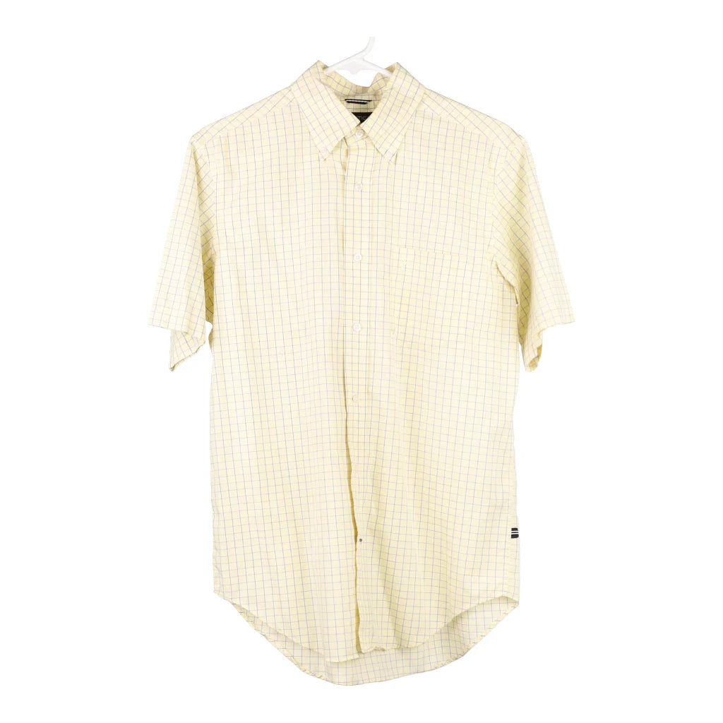 image of Nautica Checked Short Sleeve Shirt - Small Yellow Cotton