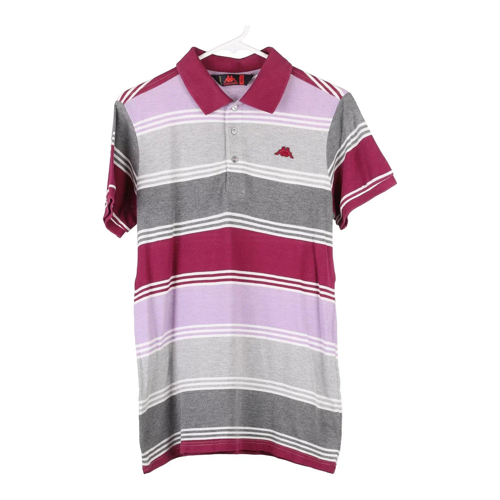 image of Kappa Striped Polo Shirt - Small Block Colour Cotton