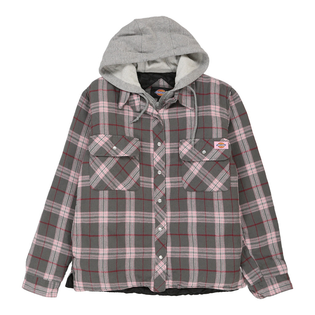 image of Dickies Checked Overshirt - Small Grey Cotton