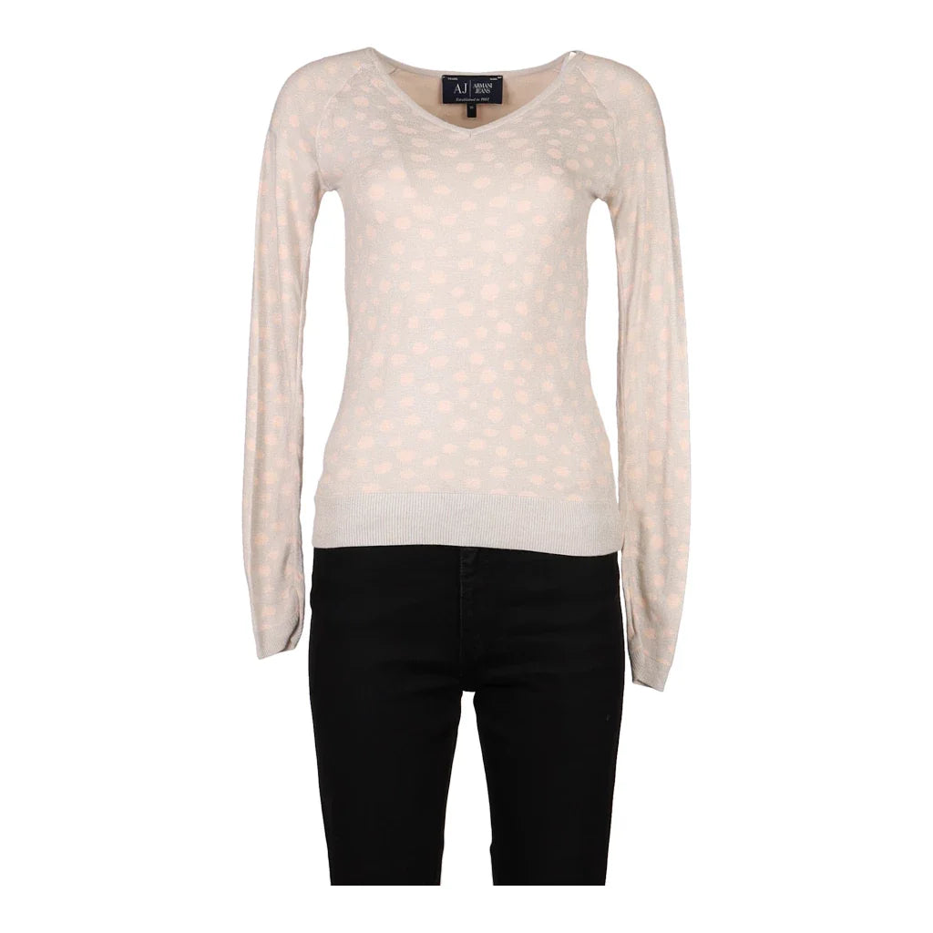 image of Armani Jeans Polka Dot Jumper - Small Grey Cotton
