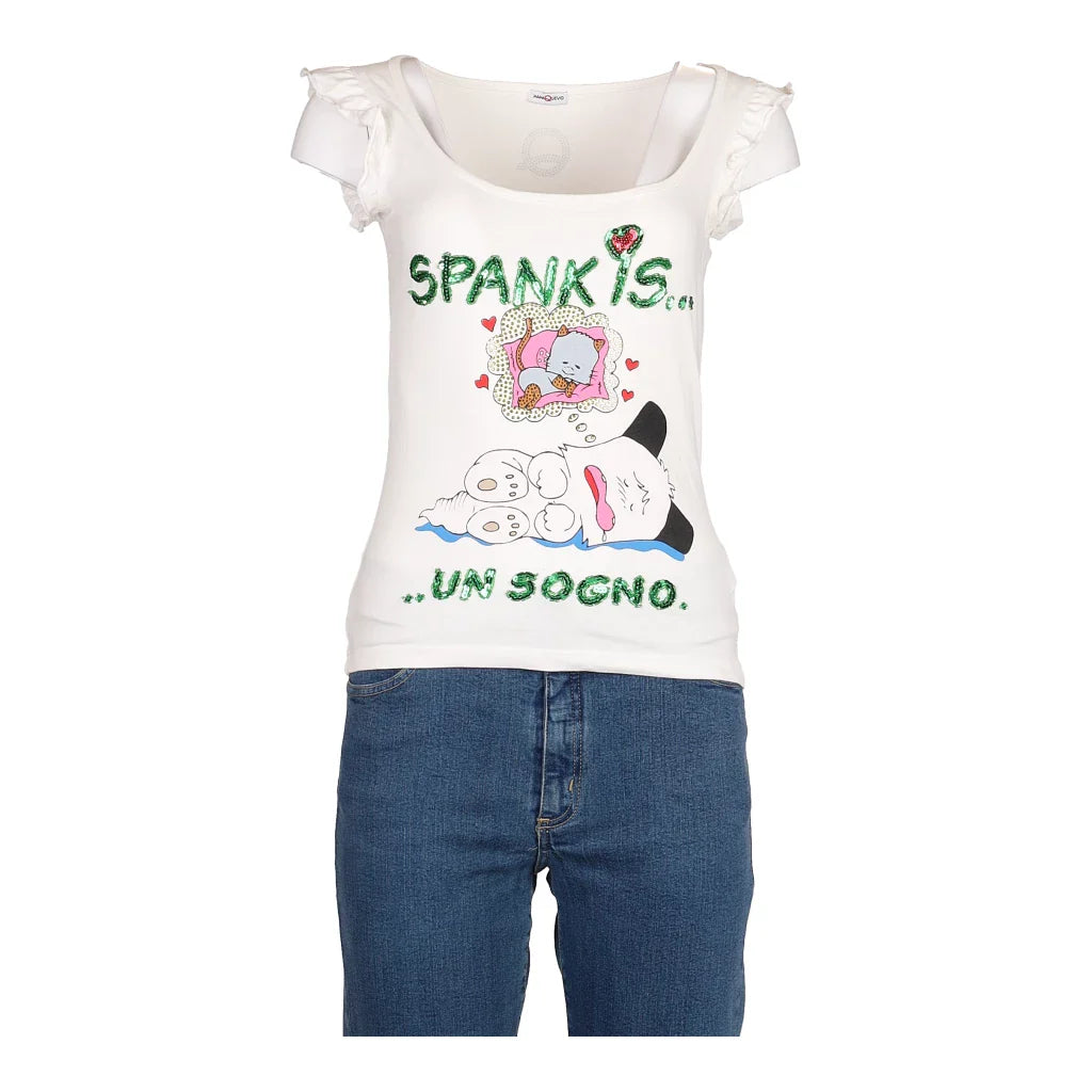 image of Mama Quevo Graphic Vest - Small White Cotton