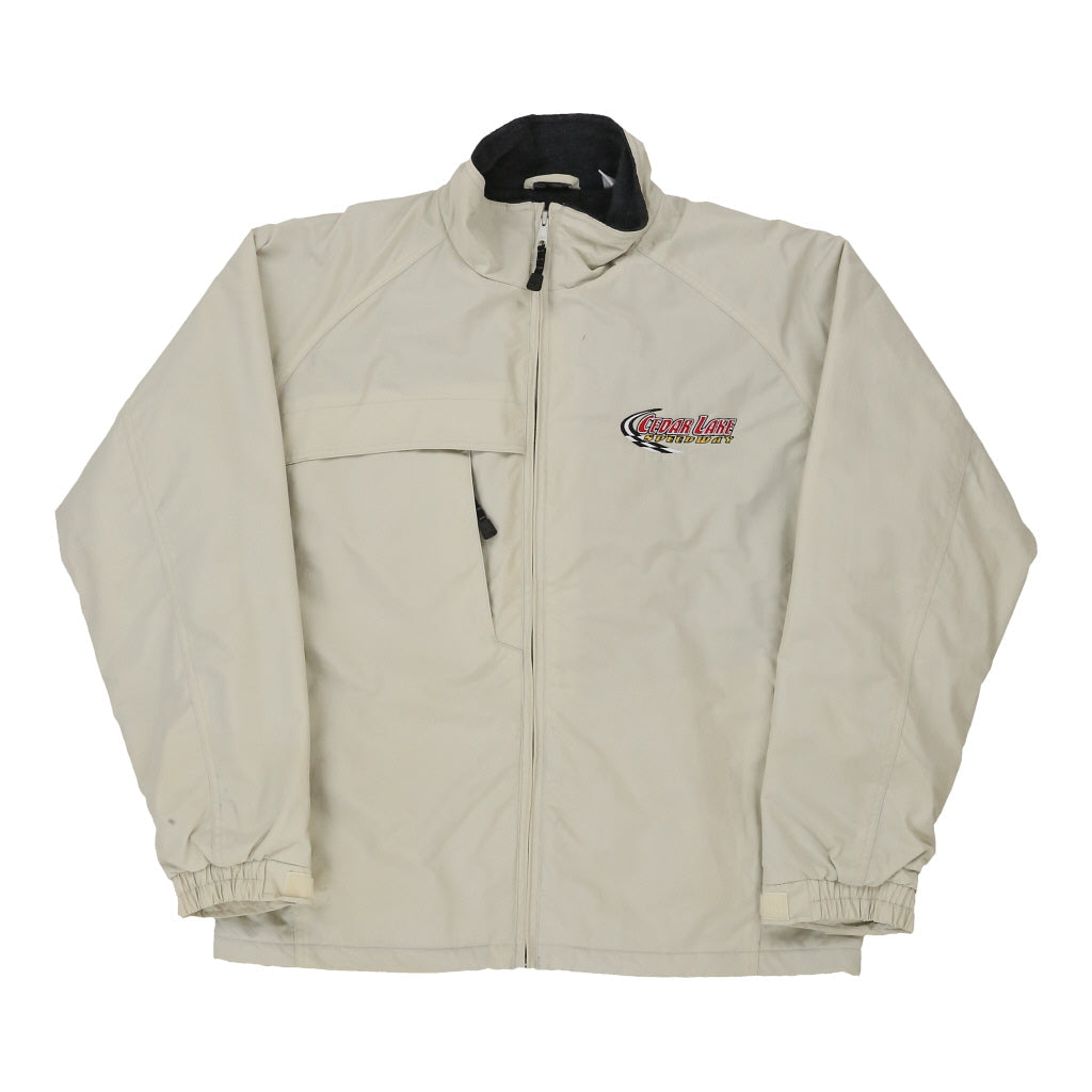 image of Cedar Lake Speedway Unbranded Nascar Jacket - Large Cream Nylon Blend